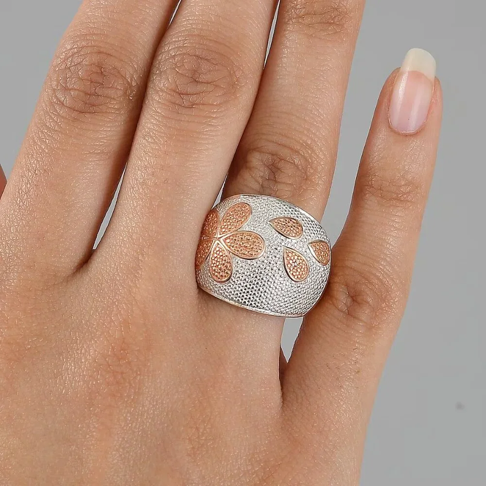 Karis Natural Champagne Diamond‎ Accent Star Fish Ring in 18K RG Plated